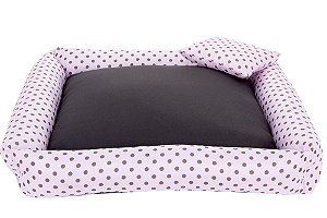 Cama Pet Cachorro Ou Gato Poa Porte Grande Marrom E Rosa [F101]