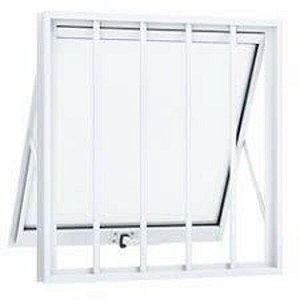 Janela Maxiar De Banheiro Com Grade 60x60 Branco [F123]