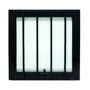 Janela Maxiar De Banheiro Grade Preto 60x60 [F123]