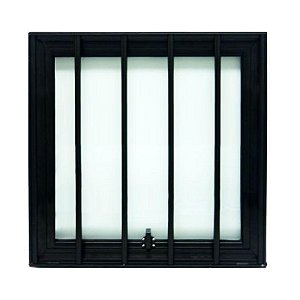 Janela Maxiar Esquadrias Brasil Vetx 55x55 Grade Preto [F123]