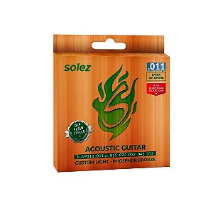 Jogo De Cordas P/violão Solez P.bronze 0.011"/0.052" Slapb11 [F108]