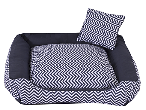 Cama Pet Cachorro Ou Gato Chevron Azul Tam: M [F101]