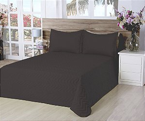 Cobre Leito Matelassado Classic Queen 03 Pçs Marrom [F101]
