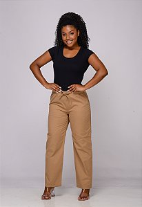 Calça Feminina Elástico 7928 Caki [F075]