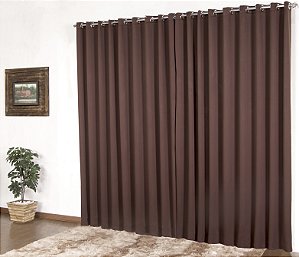 Cortina Para Sala Ou Quarto Blackout Corta Luz 2 Metros Marrom [F101]