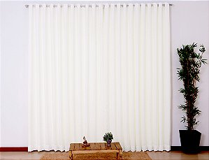Cortina Para Sala Ou Quarto Voil Flame 3,00 Branca [F101]