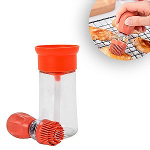 Dispenser De óleo Azeite Com Escova De Silicone Vidro 180ml [F102]