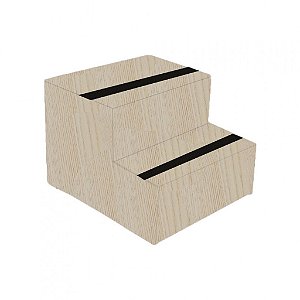 Escada Auxiliar C/ Fita Anti Derrapante 2 Degraus Madeirado [F031]