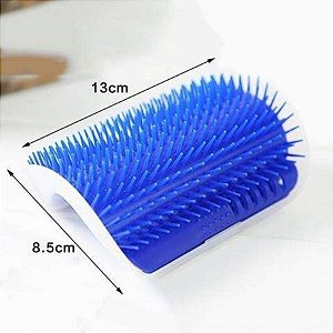 Escova De Parede Para Massagem E Tira Pelos Gatos: Azul [F102]