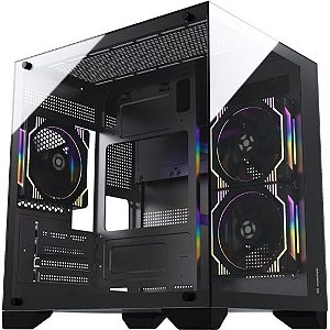 Gabinete Gamer Fortrek Clarity Preto Lateral Vidro [F002]