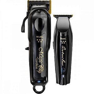 Kit de Máquina de Corte e Acabamento Wahl Cordless Preto [F002]