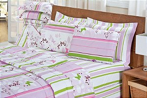 Jogo Lençol Microfibra Casal Estampado 03 Pçs [F101]