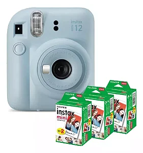 Kit Câmera Fujifilm Instax Mini 12 Azul + Filme De 60 Poses [F118]