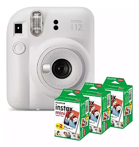 Kit Câmera Fujifilm Instax Mini 12 Branco Marfim + Filme De 60 Poses [F118]