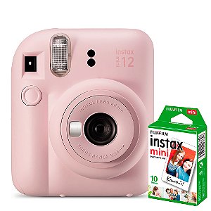 Kit Câmera Fujifilm Instax Mini 12 Rosa + Filme De 10 Poses [F118]