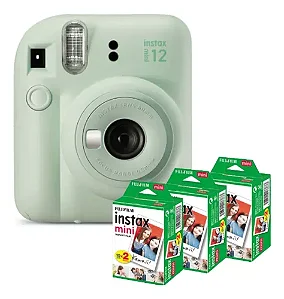 Kit Câmera Fujifilm Instax Mini 12 Verde Menta + Filme De 60 Poses [F118]