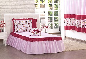 Kit Colcha Solteiro Infantil Minnie 03 Peças [F101]