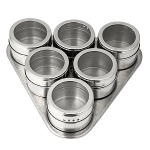 Kit Organizador Porta Temperos Triangular Magnético [F102]