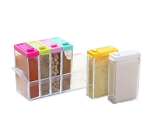 Organizador De Tempero Acrílico Porta Condimentos 7 Pçs [F102]