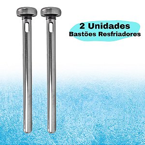 Kit 2 Bastão Resfriador Aço Inox Cerveja Gelada Garrafa [F102]
