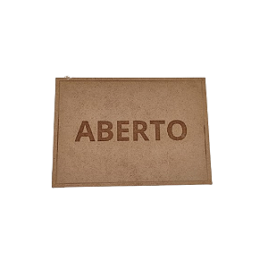 Placa Sinalização 1/2 Oficio Aberto Mdf Natural [F031]
