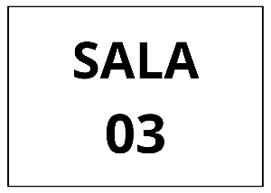 Placa Sinalização 1/2 Oficio Sala 03 Mdf Natural [F031]