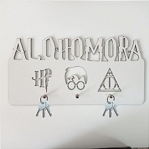 Porta Chave Alohomora Harry Potter Branco Em Mdf [F031]