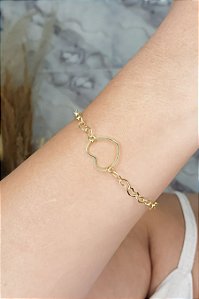 Pulseira De Corrente De Corações Banhado Em Ouro 18k [F027]