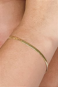 Pulseira Fita Banhado Em Ouro 18k [F027]