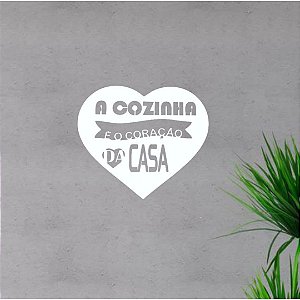 Quadro A Cozinha é O Coração Da Casa Mdf Branco [F031]