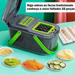 Ralador Cortador Fatiador Legume Queijo Verduras Frutas Multifuncional 22 Peças [F102]