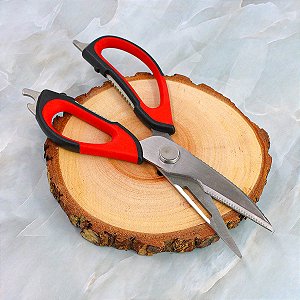 Tesoura Culinária P/ Casa Cozinha Corta Desossa Limpa Peixe Carne Frango 6 Em 1 [F102]