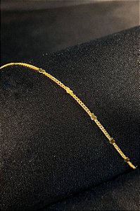 Tornozeleira Com Micro Corações Na Corrente Banhado Em Ouro 18k [F027]