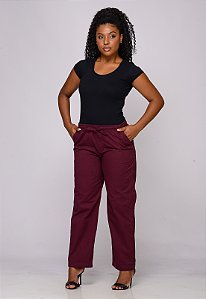 Calça Feminina Elástico 7928 Marsala [F075]