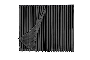 Cortina Blackout Com Voil 3,00x2,30 Para Trilho Duplo [F122]