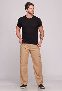 Calça Cargo Macaw Sarja 7888 Bege [F075]