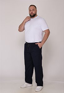 Calça Macaw 7911 Azul Marinho Plus Size Sarja [F075]