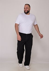 Calça Macaw 7911 Preto Plus Size Sarja [F075]