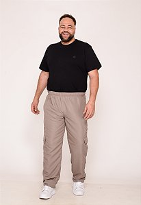 Calça Masculina Big Nylon Bege 7788 [F075]