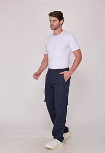 Calça Masculina Nylon Azul Marinho 7931 [F075]