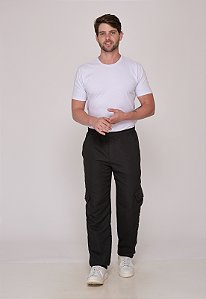 Calça Masculina Nylon Preto 7931 [F075]