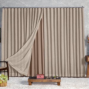 Cortina Blackout Com Linho 4,00x2,30 Para Varão Duplo [F122]