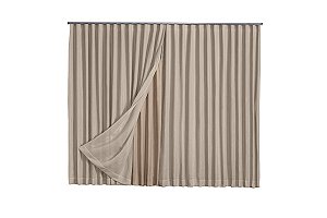 Cortina Microfibra Com Linho 4,00x2,50 Para Varão Duplo [F122]