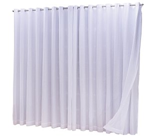 Cortina Microfibra Com Linho 6,00x2,80 Para Varão Duplo [F122]