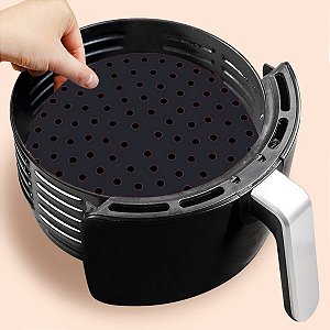 Forma Para Airfryer De Silicone Tapete Reutilizável Antiaderente [F102]