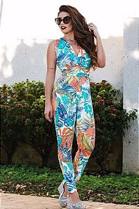 Macacão Viscolycra Feminino Manga Longa Transpasse Novidade [F081]