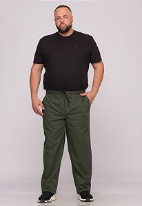 Calça Macaw 7734 Verde Plus Size Sarja [F075]
