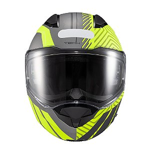 Capacete Texx Escam Kratos Cyber Cinz Verd Fosc 56 [F016]