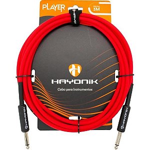 Cabo Para Instrumentos Player P10 x P10 3m Vermelho Hayonik [F003]