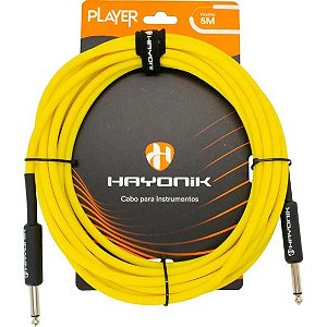 Cabo Para Instrumentos Player P10 x P10 5m Amarelo Hayonik [F003]